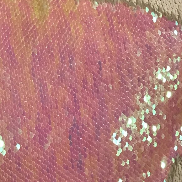 Bed Bath & Beyond * Iridescent Pink White Flip Sequin Pillow Cute Girl's Bedroom - Picture 9 of 9